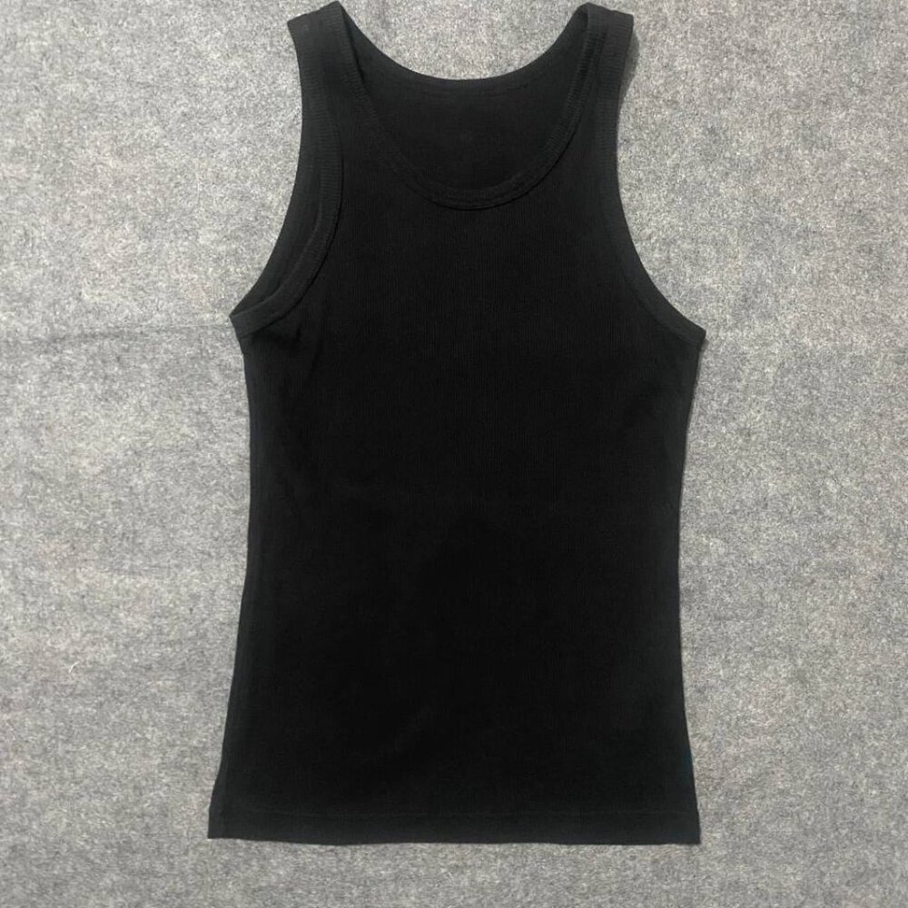 Black Ribbed Tank Top